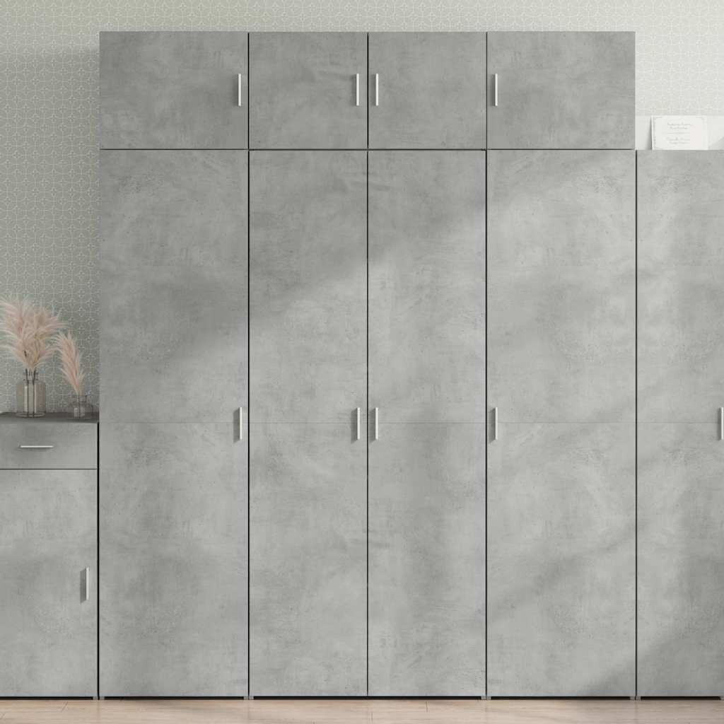 vidaXL Шкаф за съхранение бетонно сив 80x425x225 см инженерно дърво