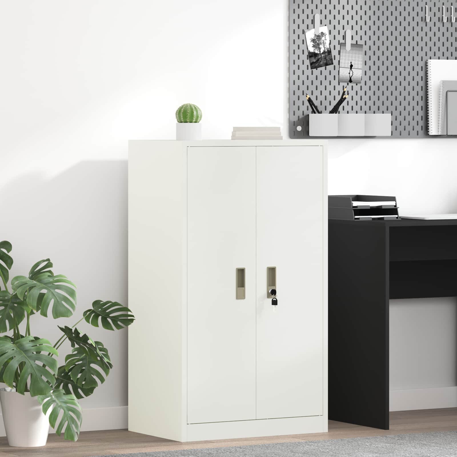vidaXL Шкаф за съхранение Бял 60 x 40 x 105 см Стомана