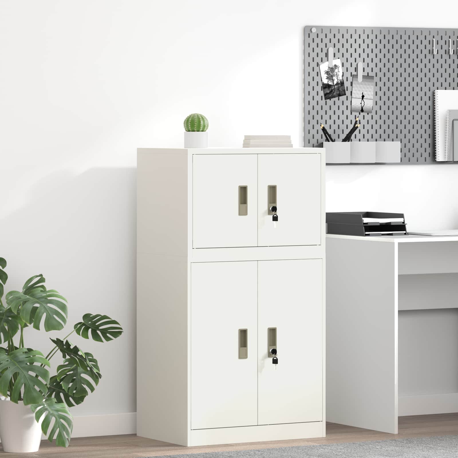 vidaXL Шкаф за съхранение Бял 60 x 40 x 40 см Стомана