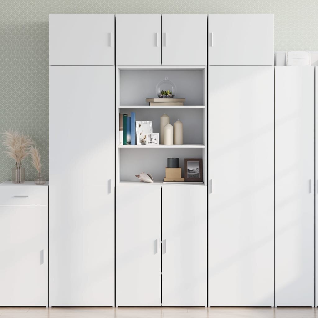 vidaXL Шкаф за съхранение бял 70x425x225 см инженерно дърво