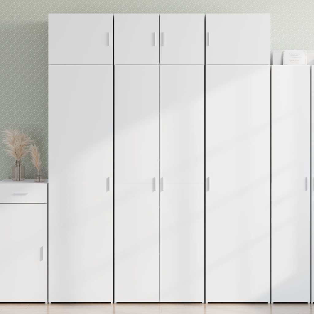 vidaXL Шкаф за съхранение бял 70x425x225 см инженерно дърво