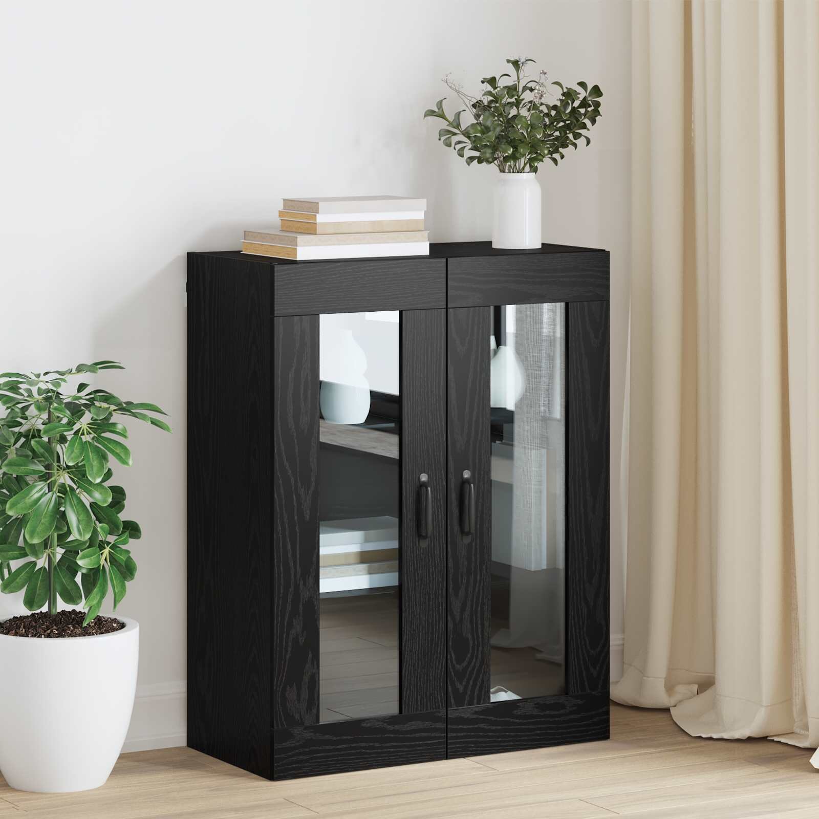 vidaXL Шкаф за съхранение Черния дъб 695 x 34 x 90 см