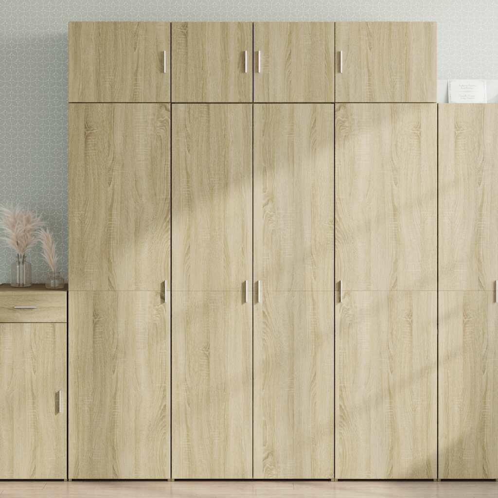 vidaXL Шкаф за съхранение дъб сонома 80x425x225 см инженерно дърво