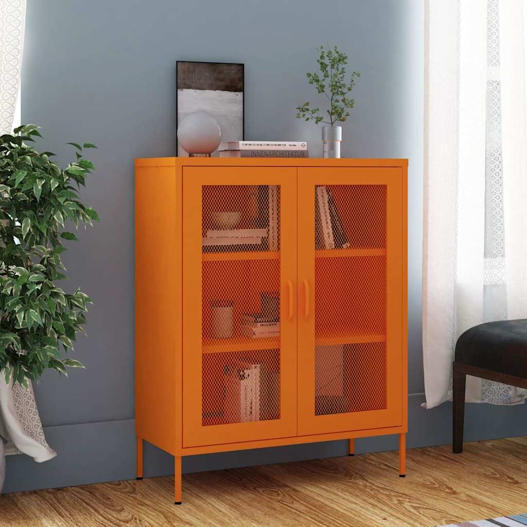 vidaXL Шкаф за съхранение оранжев 80х35х1015 см стомана