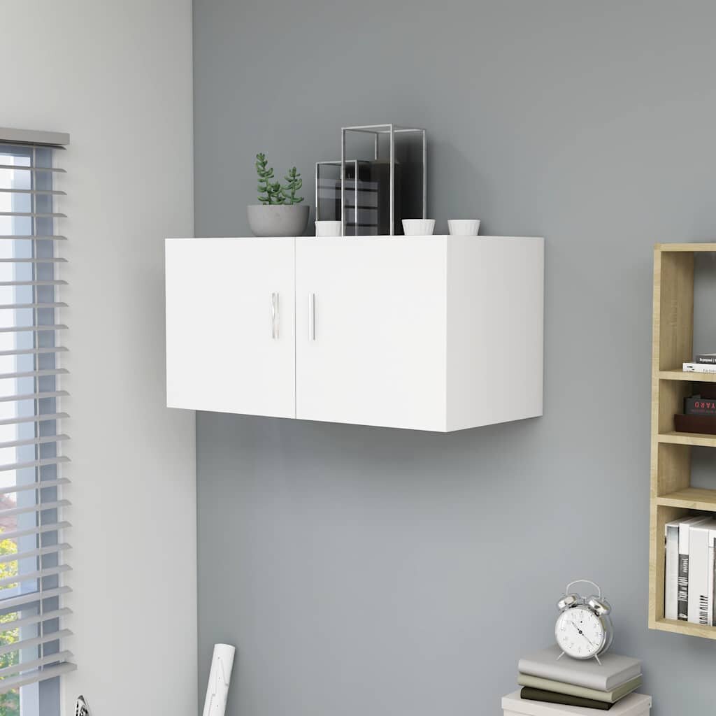 vidaXL Шкаф за стена бял 80x39x40 см инженерно дърво