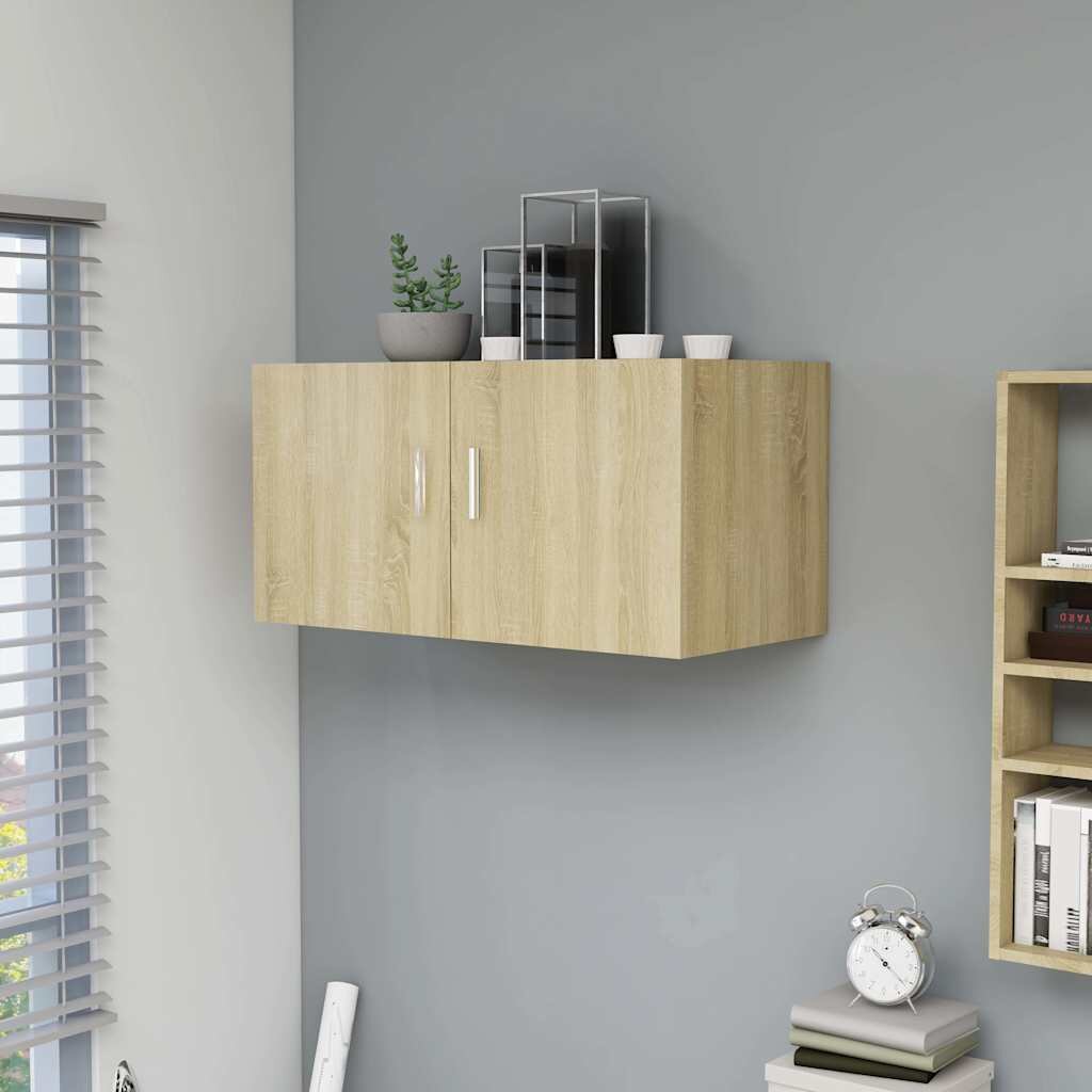 vidaXL Шкаф за стена дъб сонома 80x39x40 см инженерно дърво