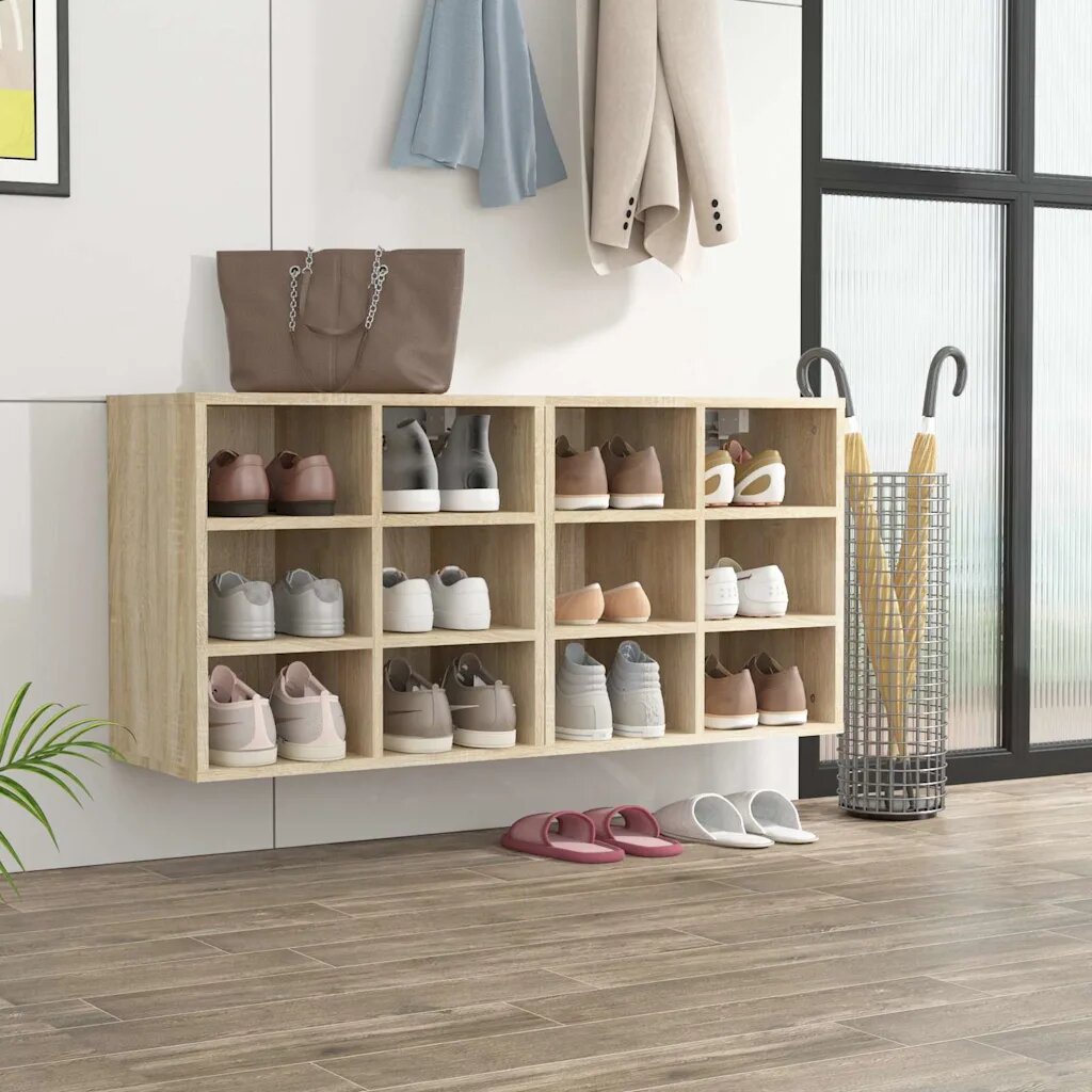 vidaXL Шкафове за обувки 2 бр дъб сонома 525x30x50 см