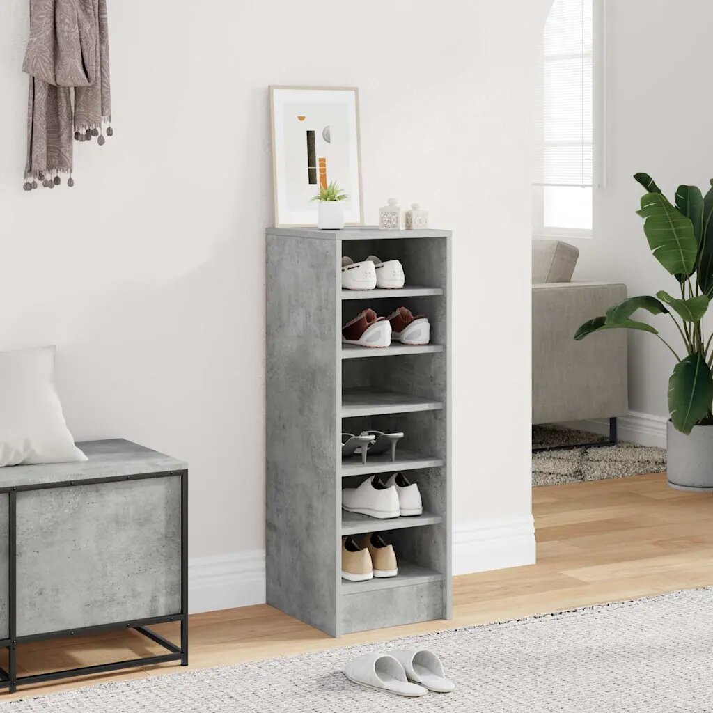 vidaXL Шкафове за обувки 315 x 35 x 90 см Бетонно сиво