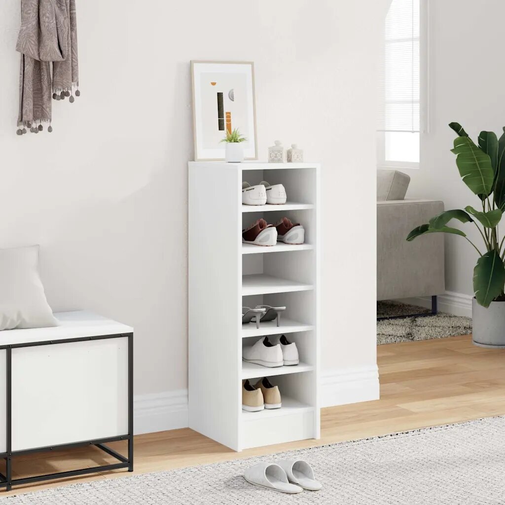 vidaXL Шкафове за обувки 315 x 35 x 90 см Бяло 6 отделения