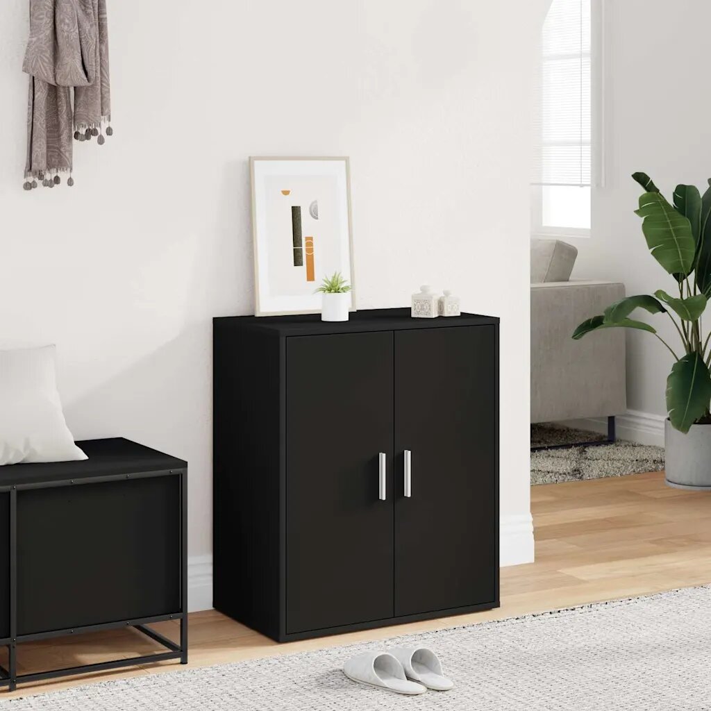 vidaXL Шкафове за обувки 60 x 35 x 70 cm Черно 6 отделения за обувки