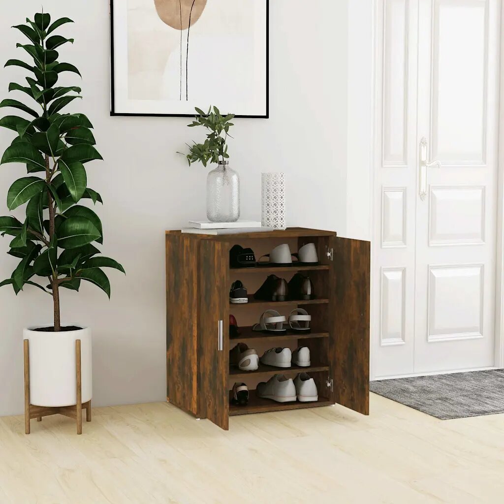 vidaXL Шкафове за обувки 60 x 35 x 70 cm Опушен дъб