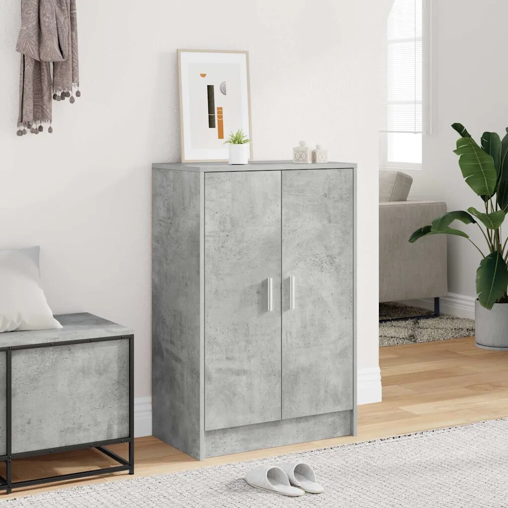vidaXL Шкафове за обувки 60 x 35 x 92 cm Бетонно сиво Обувки