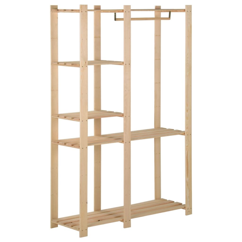 vidaXL Щендер за дрехи 110x38x170 см борово дърво масив