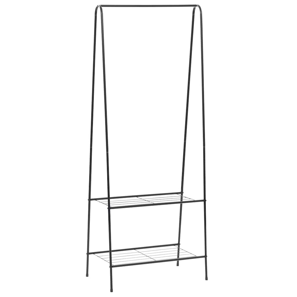 vidaXL Щендер за дрехи 59x35x150 см черен