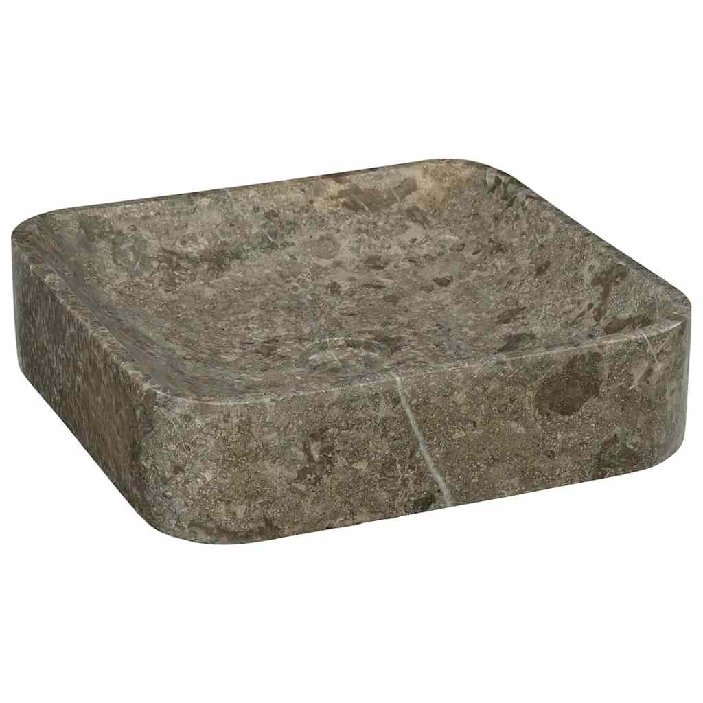 vidaXL Сива мивка 40x40x10 см мрамор