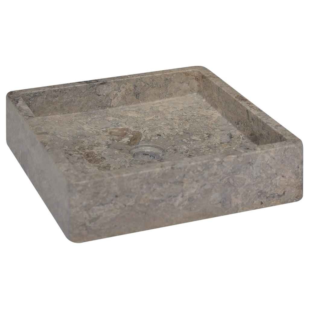 vidaXL Сива мивка 40x40x10 см мрамор
