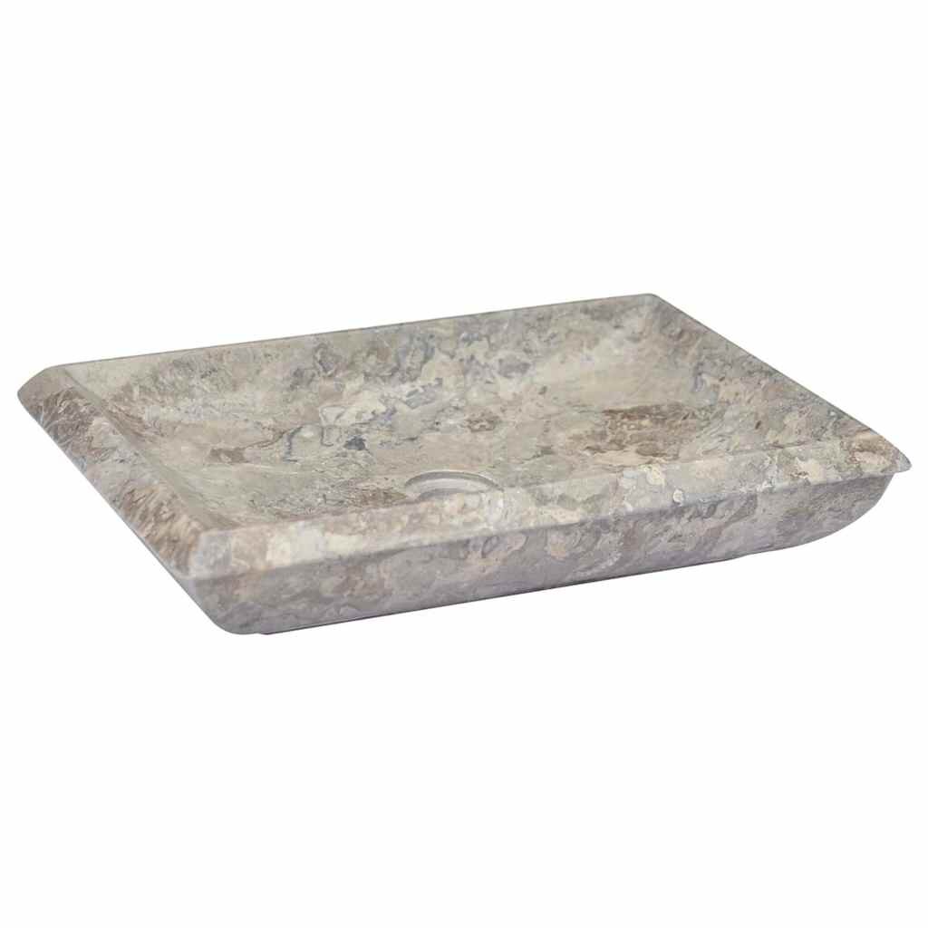 vidaXL Сива мивка 50x35x10 см мрамор