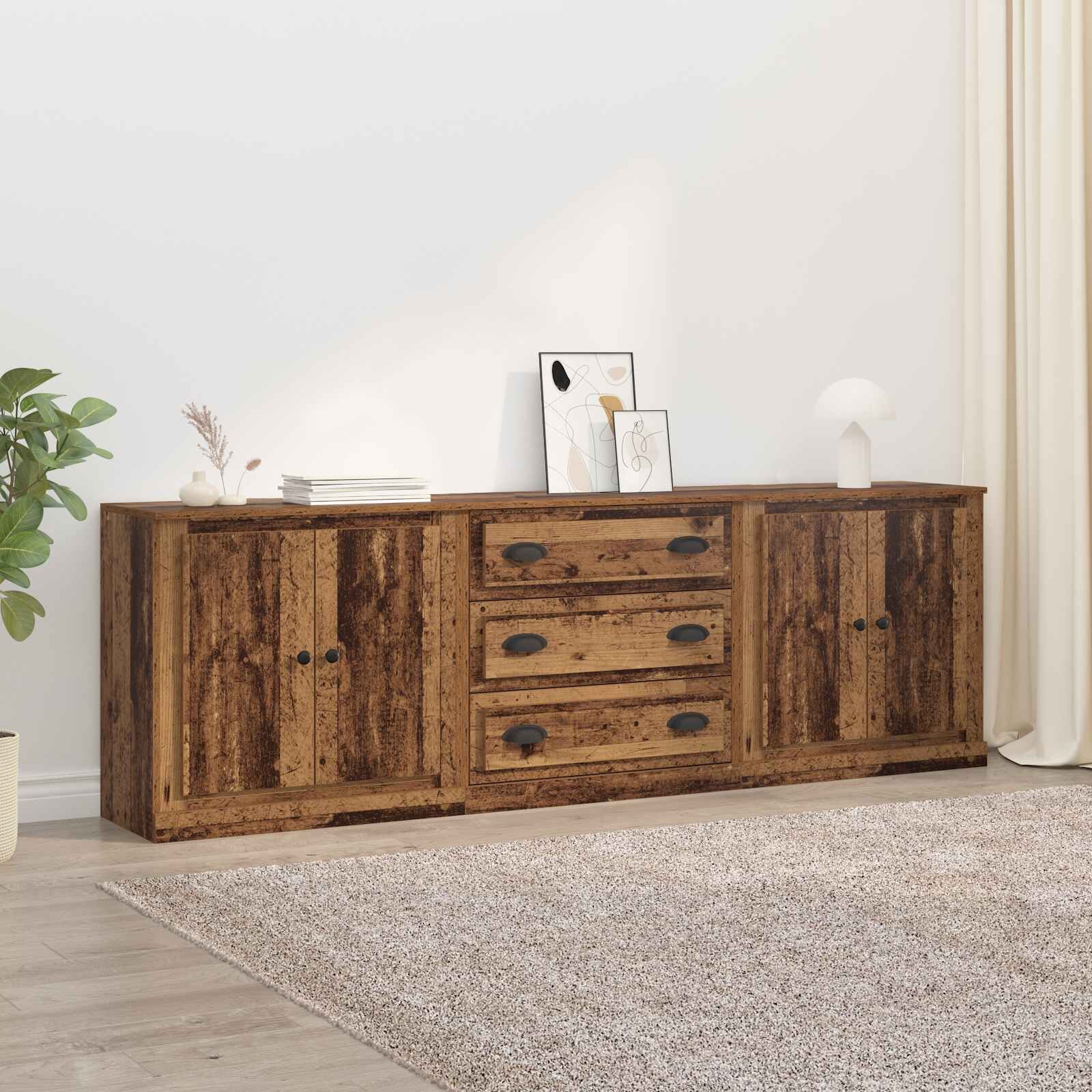 vidaXL Скейдбордове 3 бр. Старо дърво 210 x 355 x 675 см