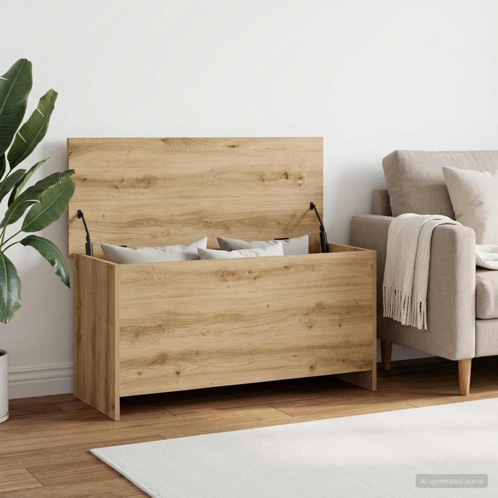 vidaXL Складов сандък Дъб артизан 100 x 40 x 50 cm Инженерна дървесина