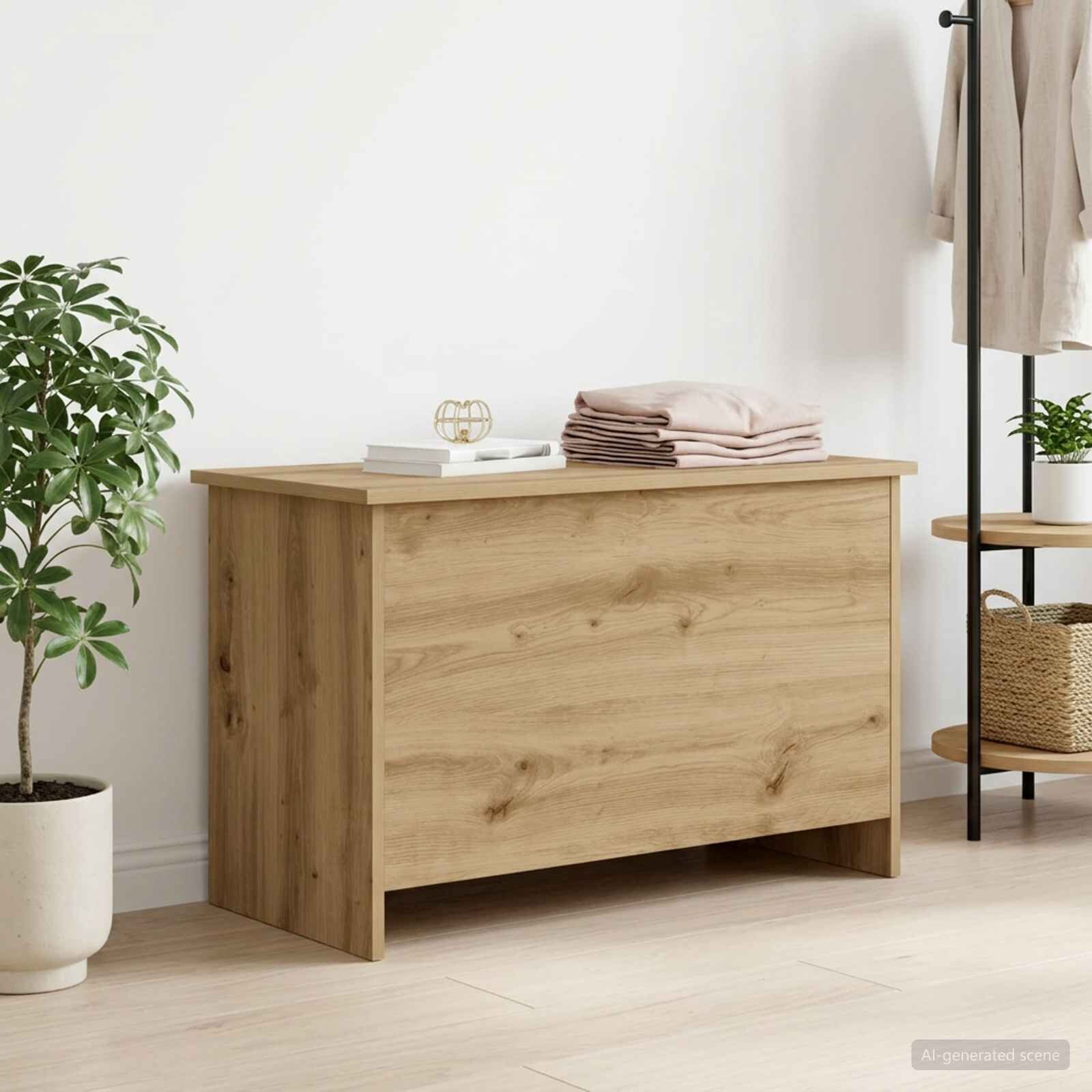vidaXL Складов сандък Дъб артизан 80 x 40 x 50 cm Инженерна дървесина