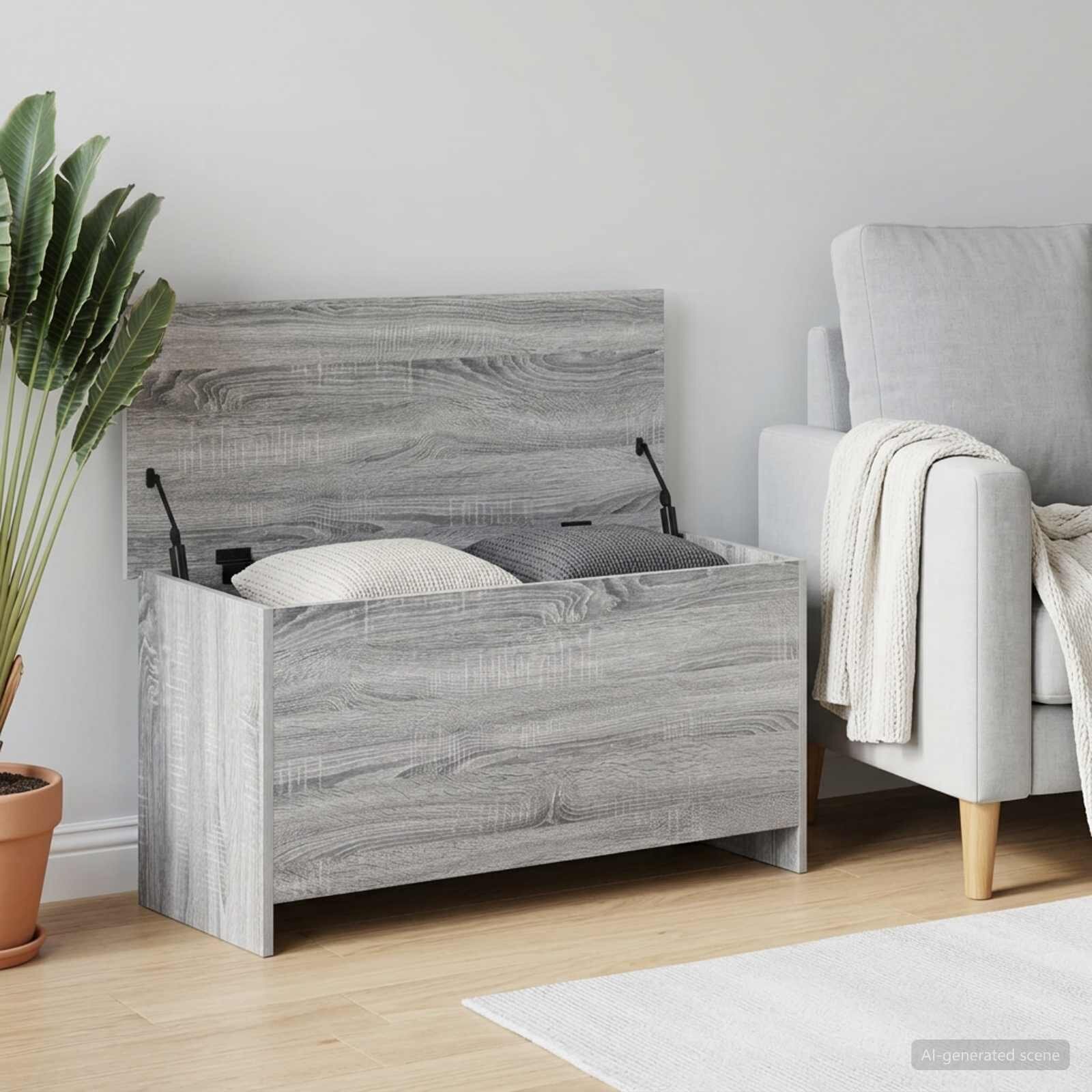 vidaXL Складов сандък Сив Сонома 100 x 40 x 50 cm Инженерна дървесина