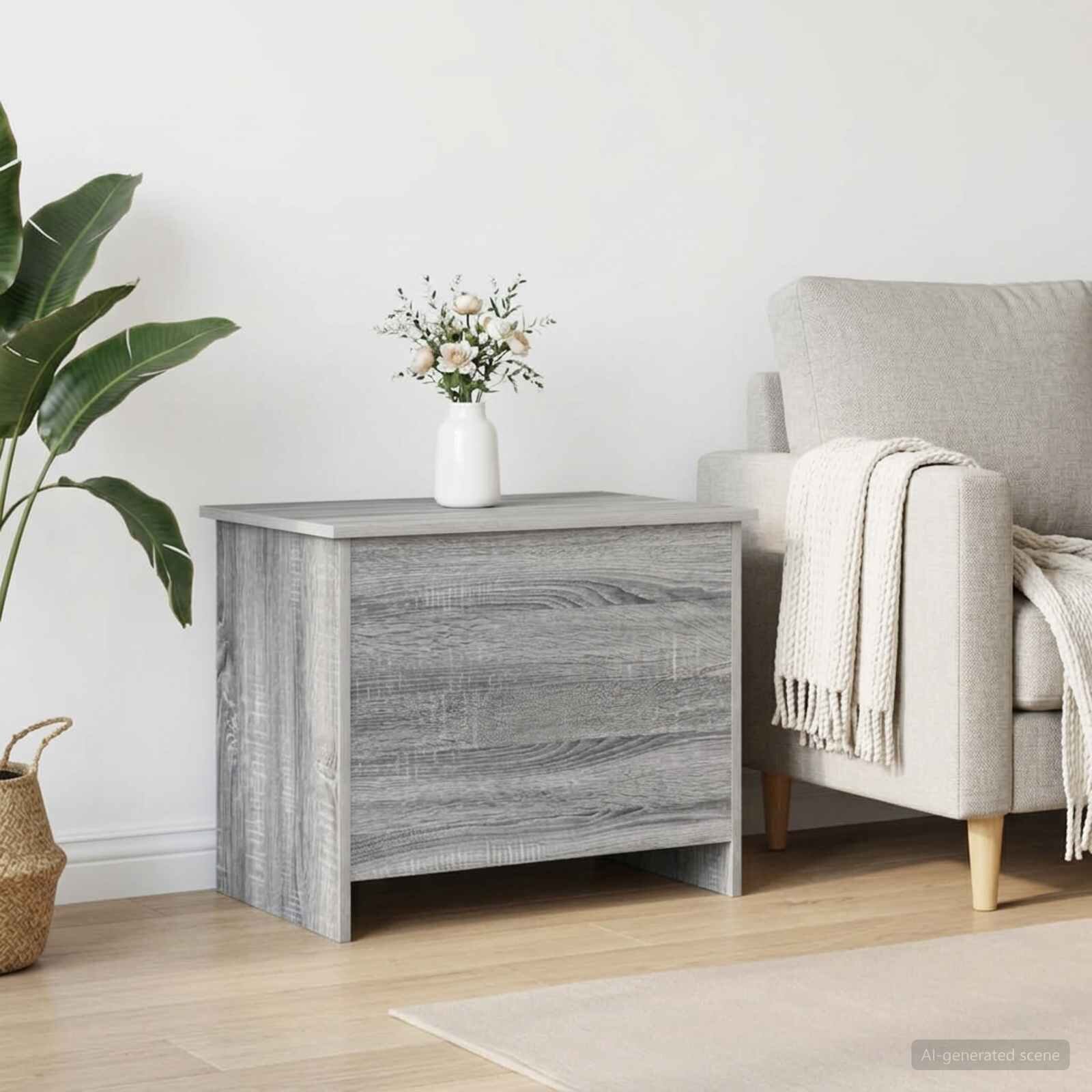 vidaXL Складов сандък Сив Сонома 60 x 40 x 50 cm Инженерна дървесина