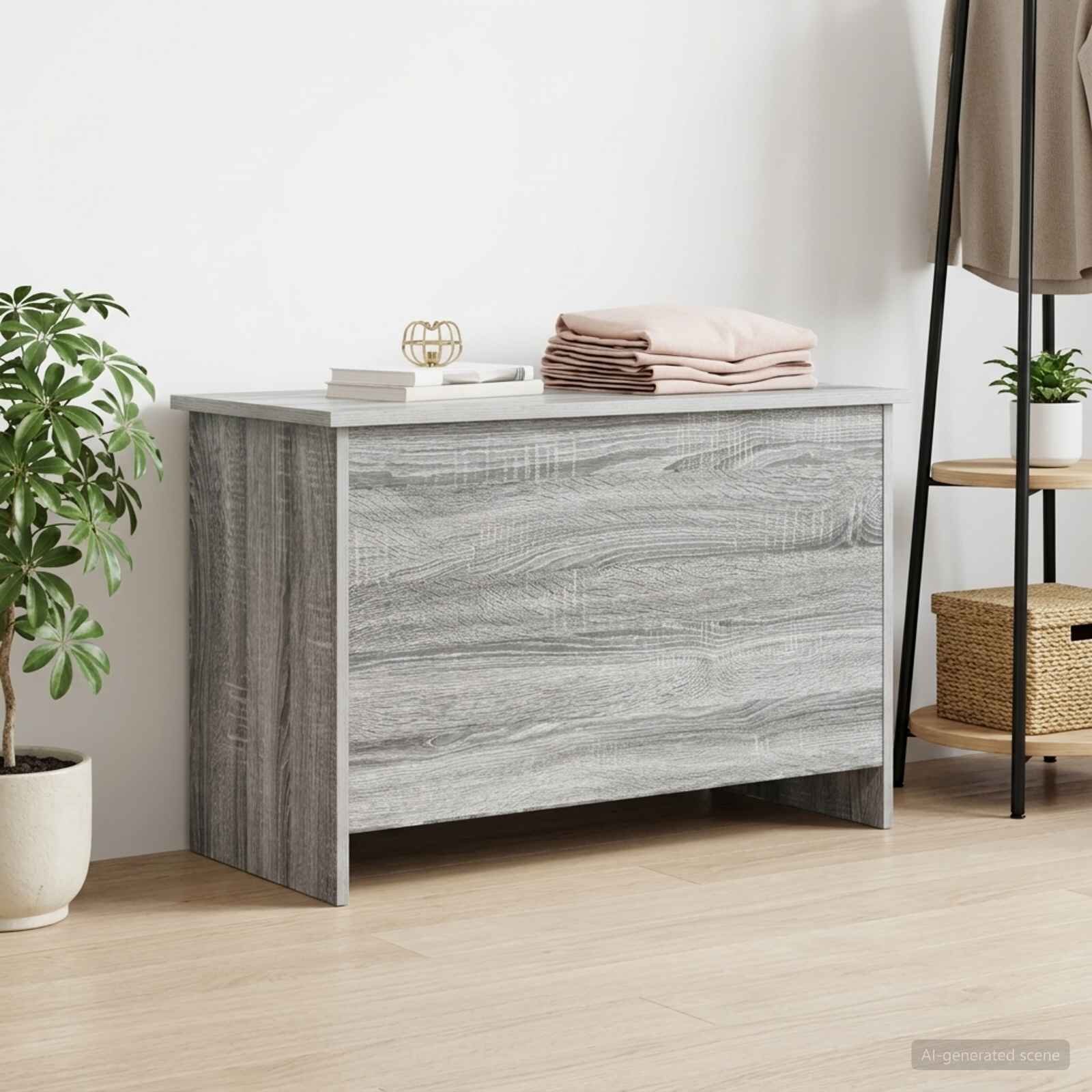 vidaXL Складов сандък Сив Сонома 80 x 40 x 50 cm Инженерна дървесина