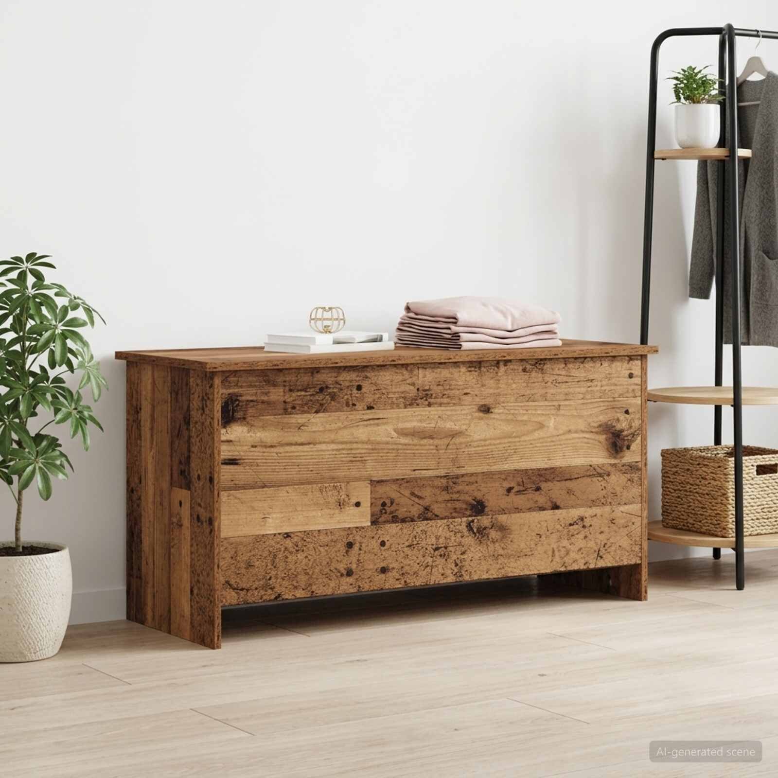 vidaXL Складов сандък Старо дърво 100 x 40 x 50 cm Инженерна дървесина