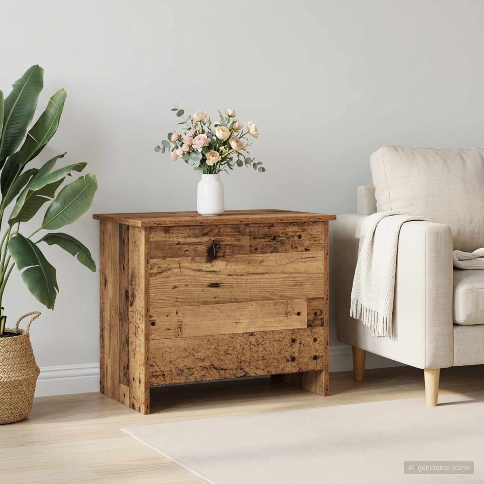 vidaXL Складов сандък Старо дърво 60 x 40 x 50 cm Инженерна дървесина