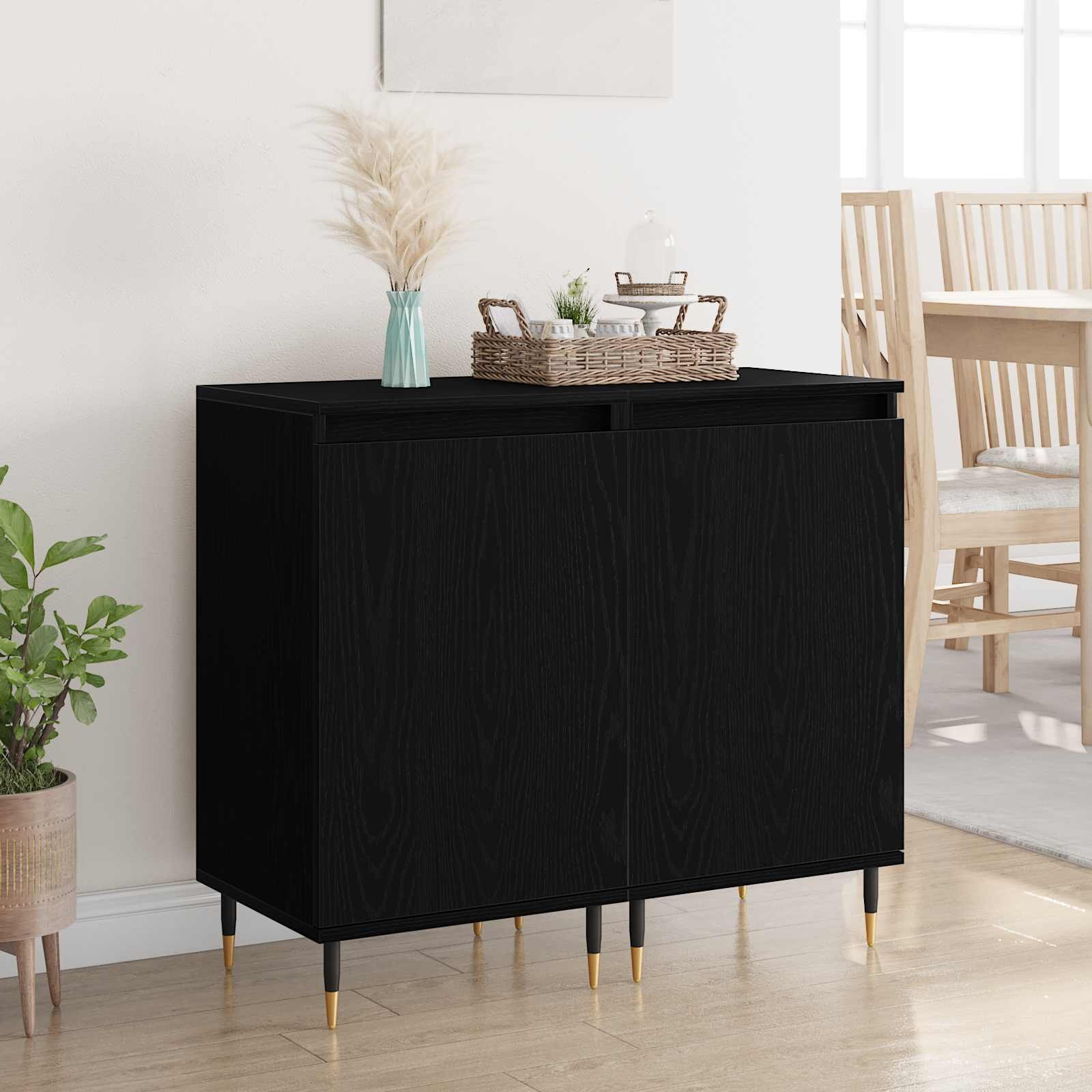 vidaXL Служебен шкаф 2 бр. Черния дъб 40 x 35 x 70 см