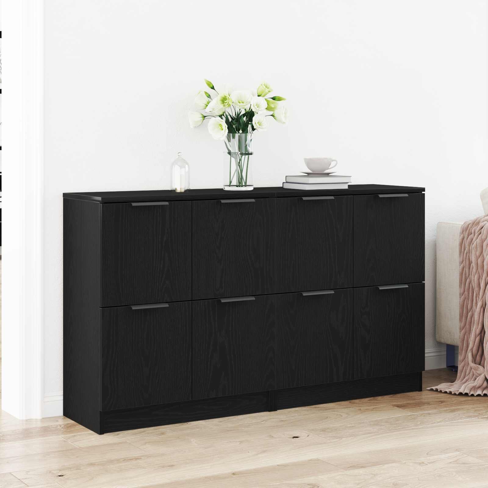 vidaXL Служебен шкаф 2 бр. Черния дъб 60 x 30 x 70 см