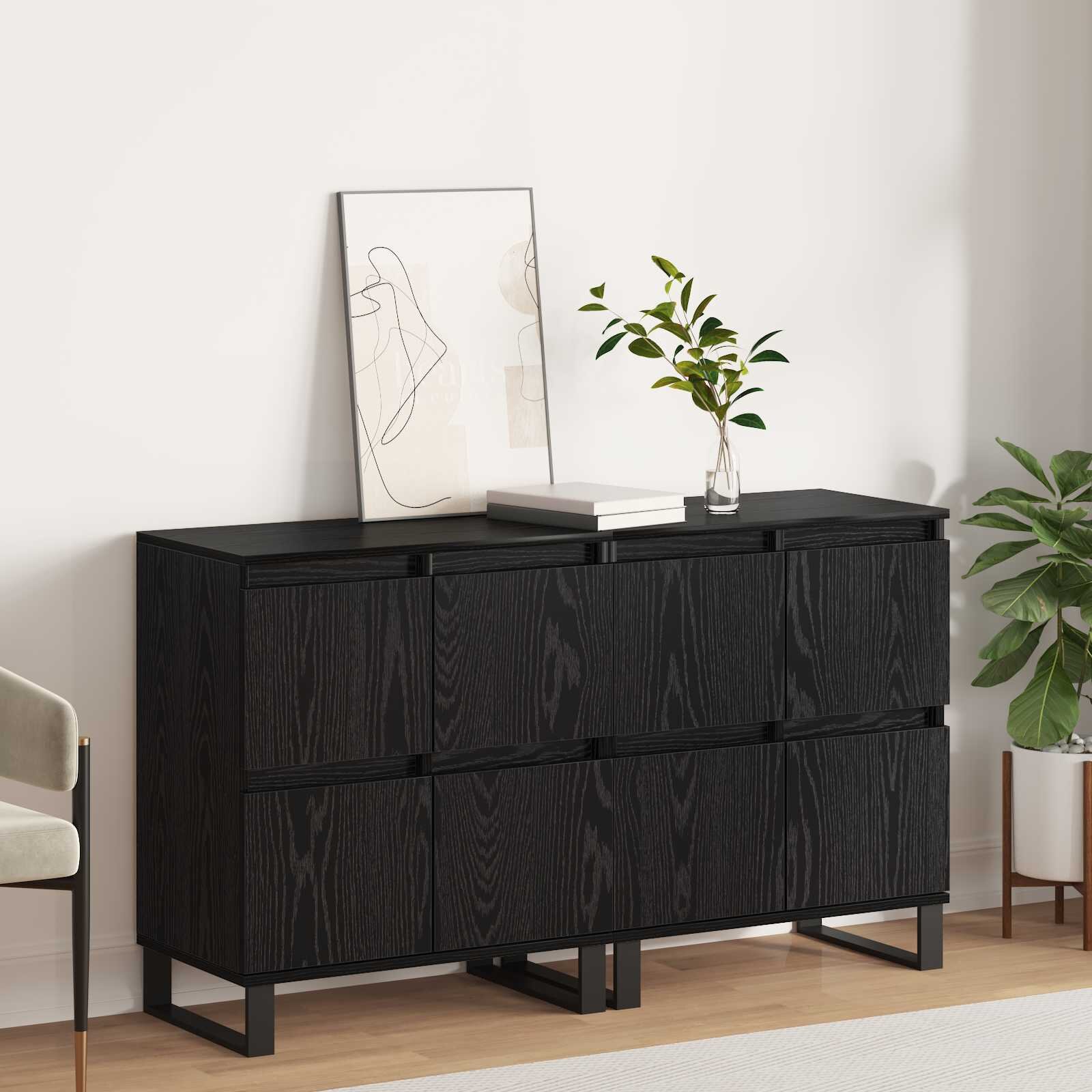 vidaXL Служебен шкаф 2 бр. Черния дъб 60 x 35 x 70 cm