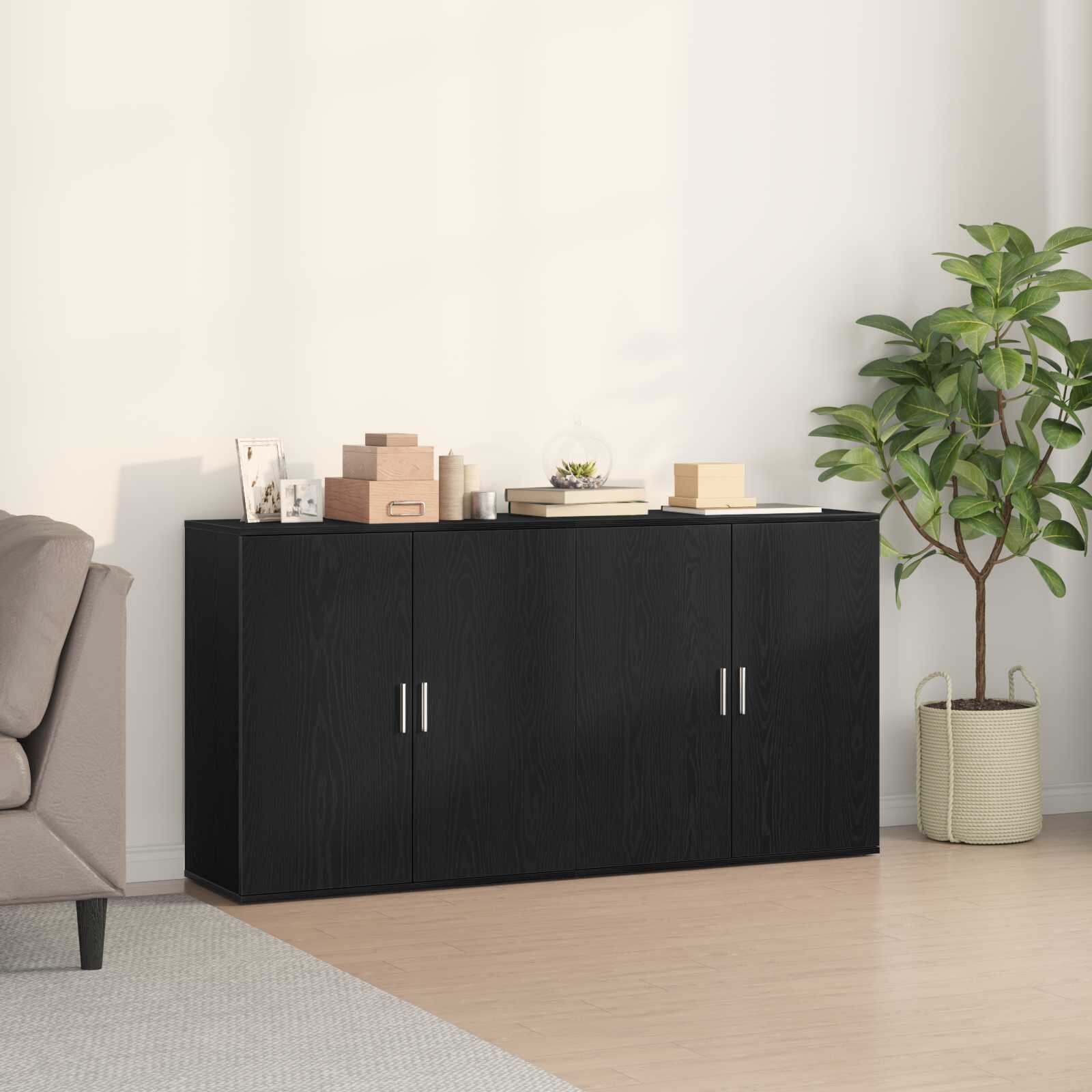 vidaXL Служебен шкаф 2 бр. Черния дъб 79 x 38 x 80 см