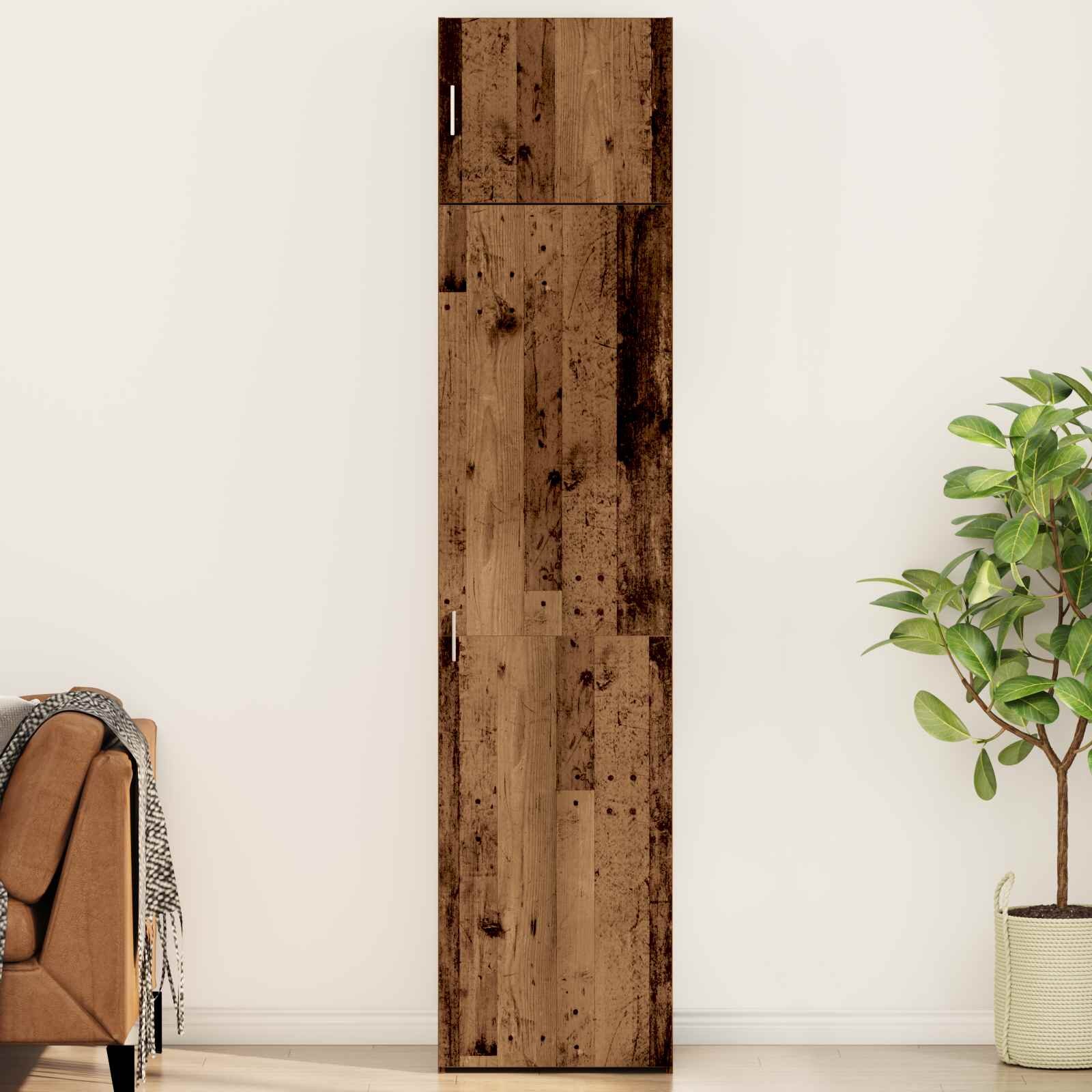 vidaXL Служебен шкаф 2 бр. Старо дърво 50 x 41 x 225 см