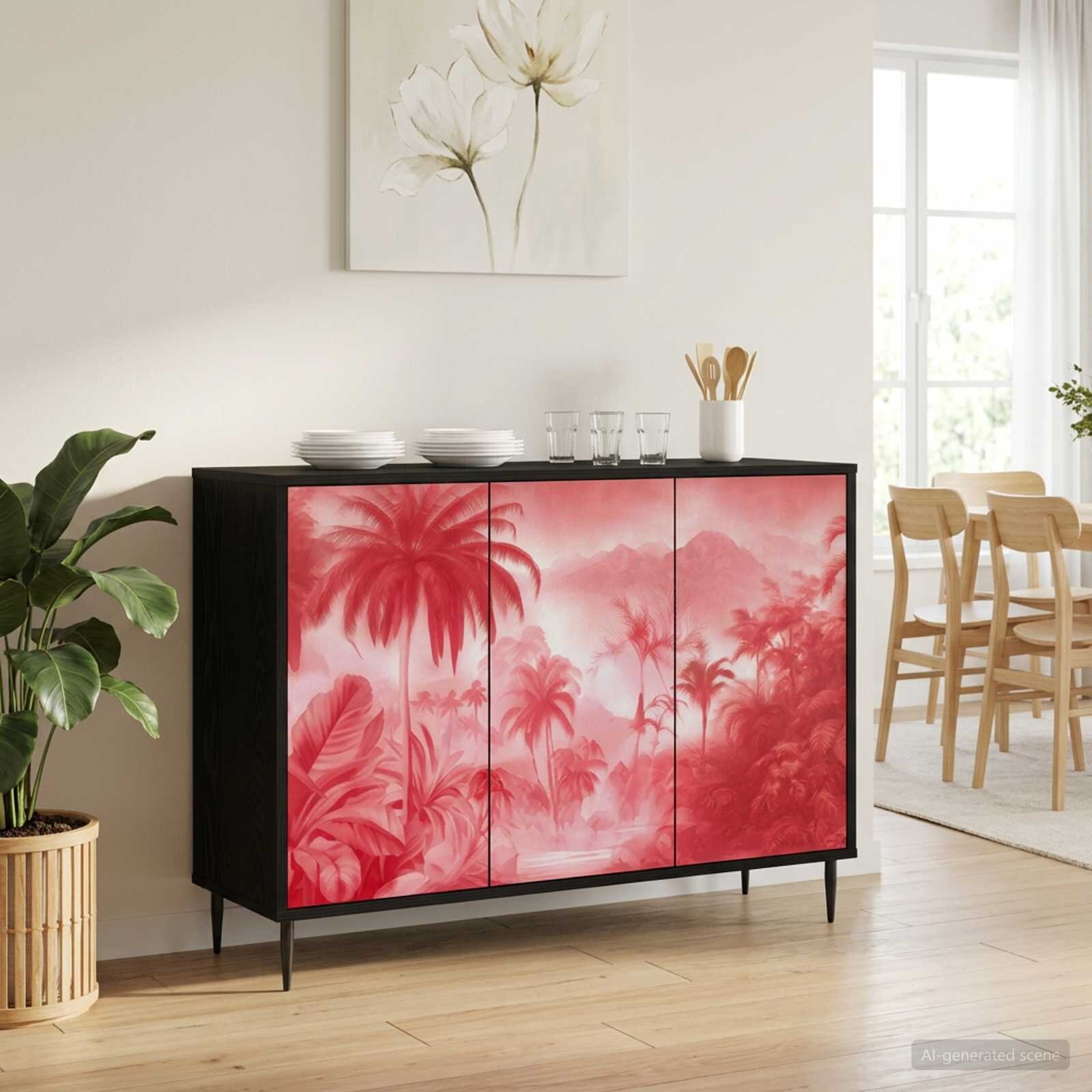 vidaXL Служебен шкаф AACHEN Черен дъб 102 x 33 x 76 см