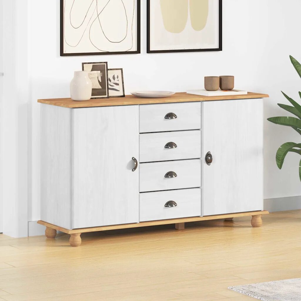 vidaXL Служебен шкаф ASKIM 1335 x 40 x 79 см Борово дърво масив