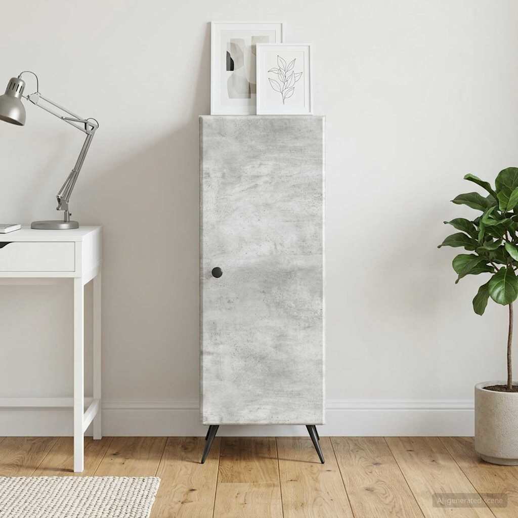 vidaXL Служебен шкаф Бетонно сиво 33 x 345 x 90 см