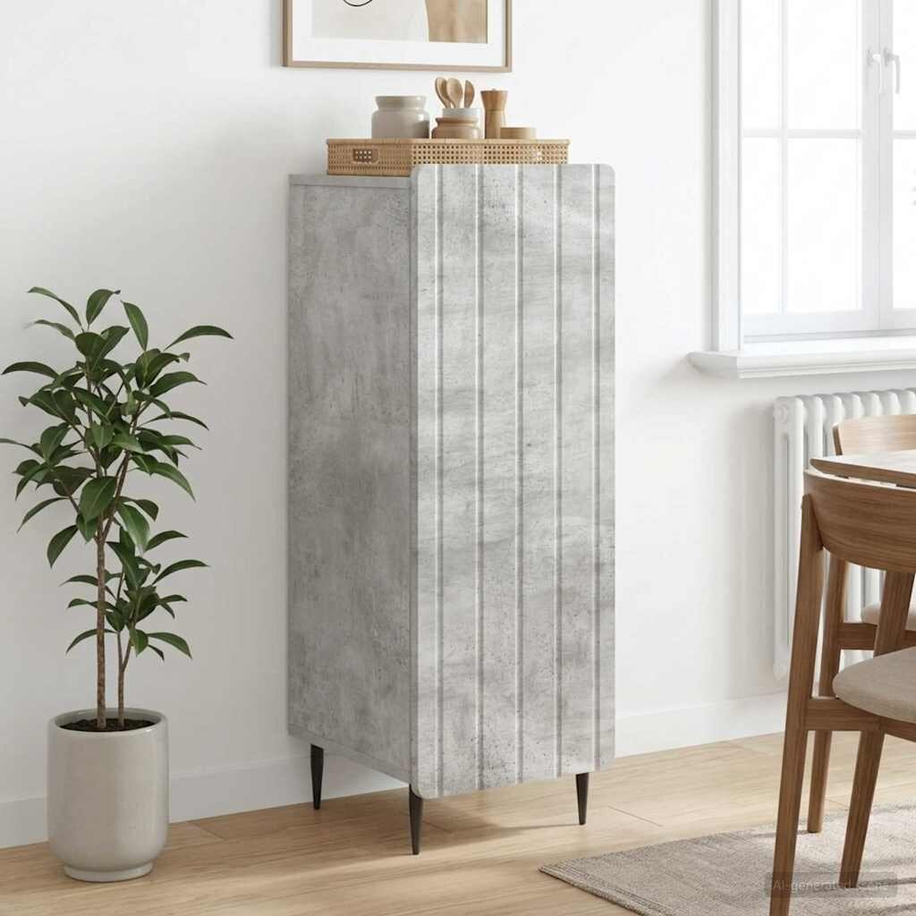 vidaXL Служебен шкаф Бетонно сиво 345 x 33 x 92 см