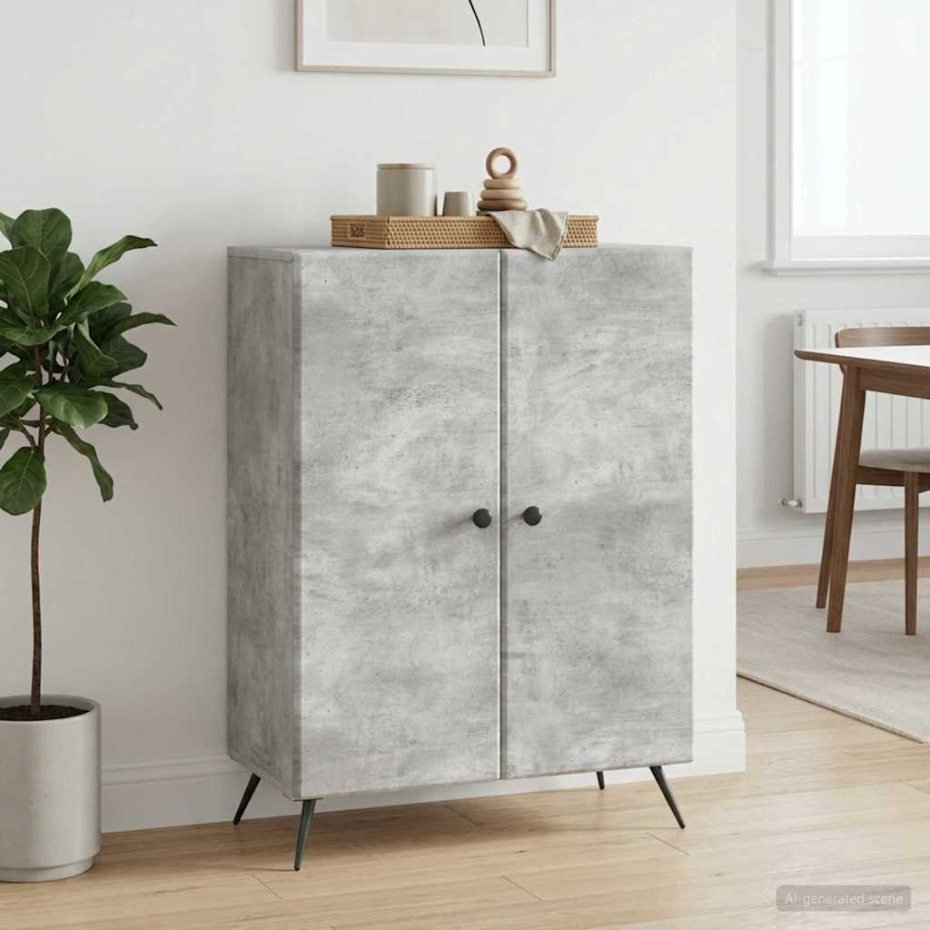 vidaXL Служебен шкаф Бетонно сиво 66 x 345 x 90 см