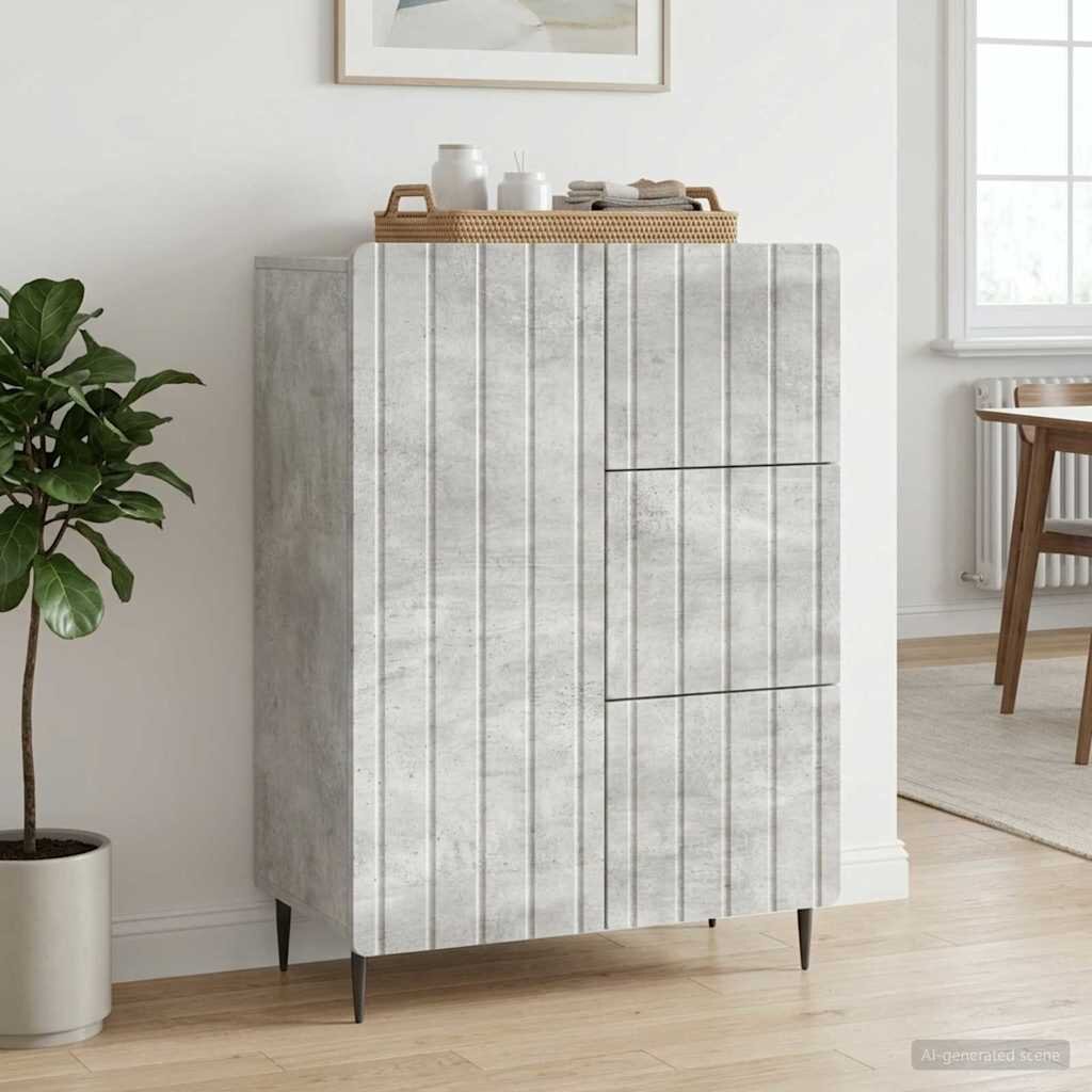 vidaXL Служебен шкаф Бетонно сиво 66 x 345 x 915 см