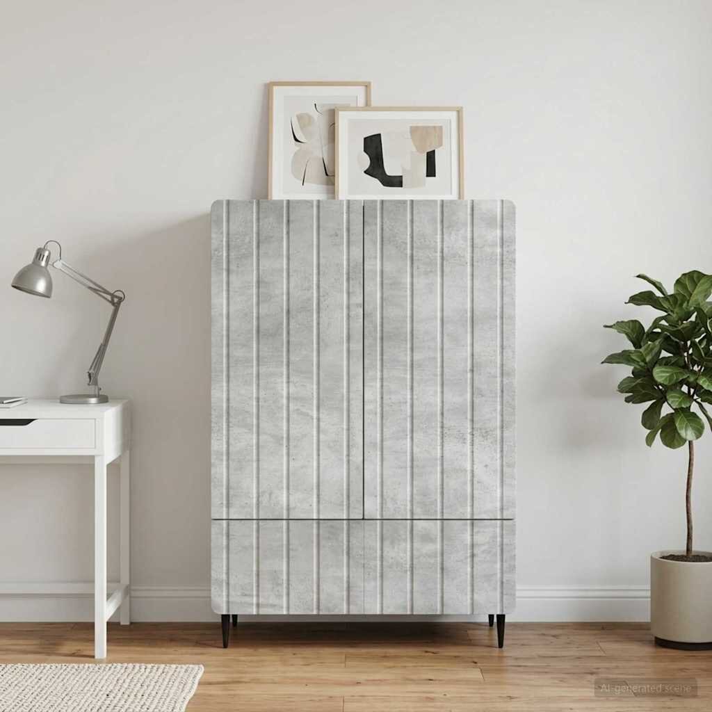 vidaXL Служебен шкаф Бетонно сиво 66 x 345 x 97 см