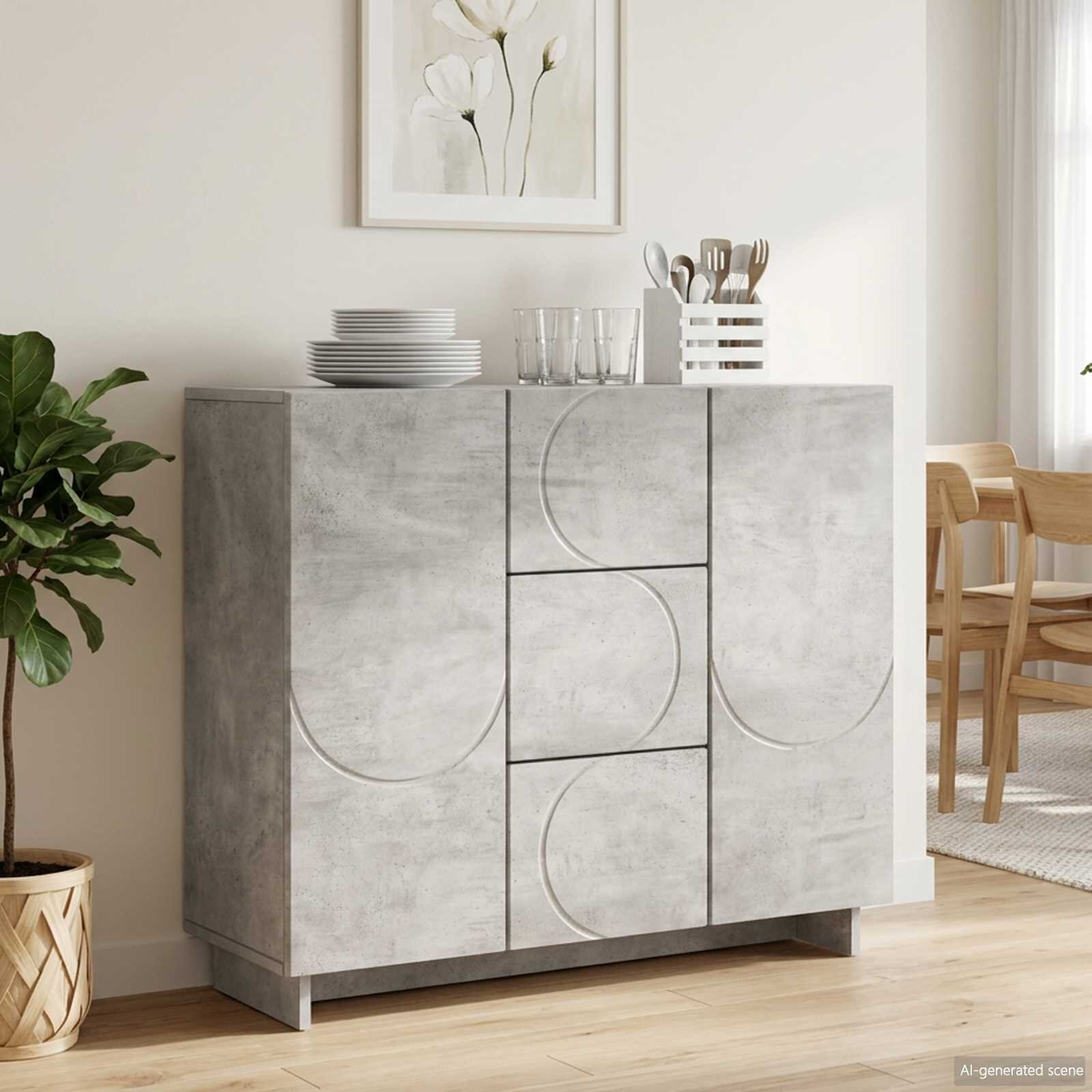 vidaXL Служебен шкаф Бетонно сиво 85.5 x 31 x 75 см