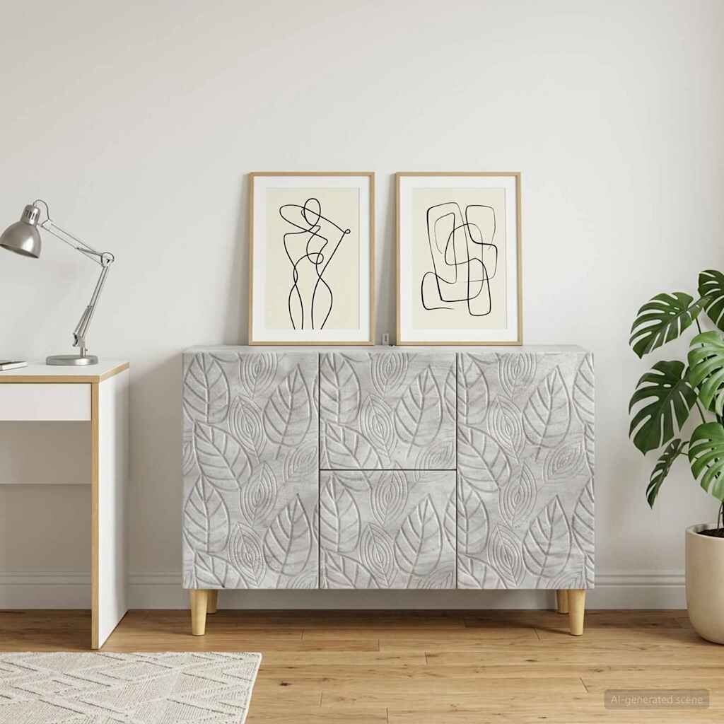 vidaXL Служебен шкаф Бетонно сиво 89 x 345 x 60 см