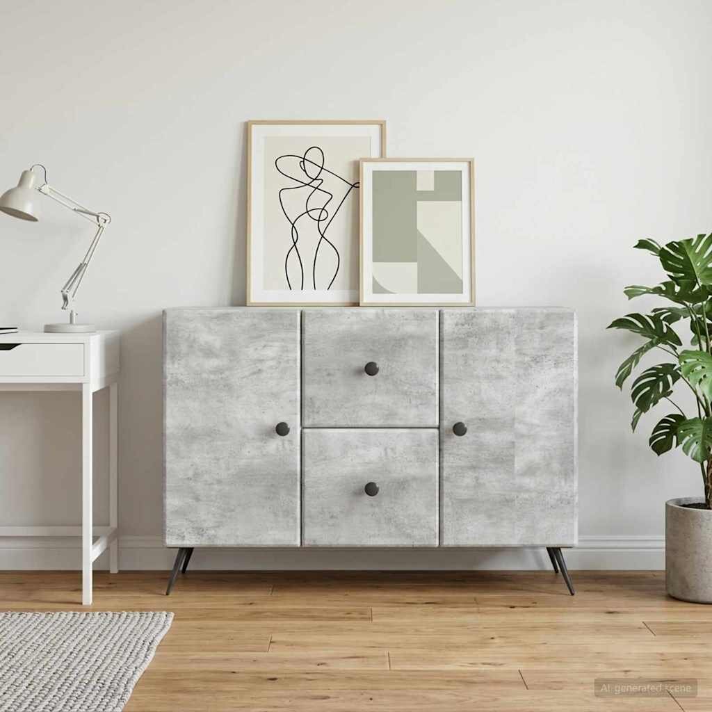 vidaXL Служебен шкаф Бетонно сиво 89 x 345 x 60 см