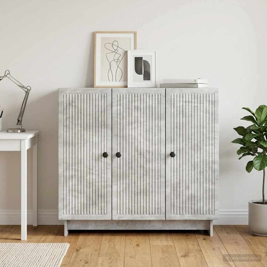vidaXL Служебен шкаф Бетонно сиво 89 x 345 x 80 см