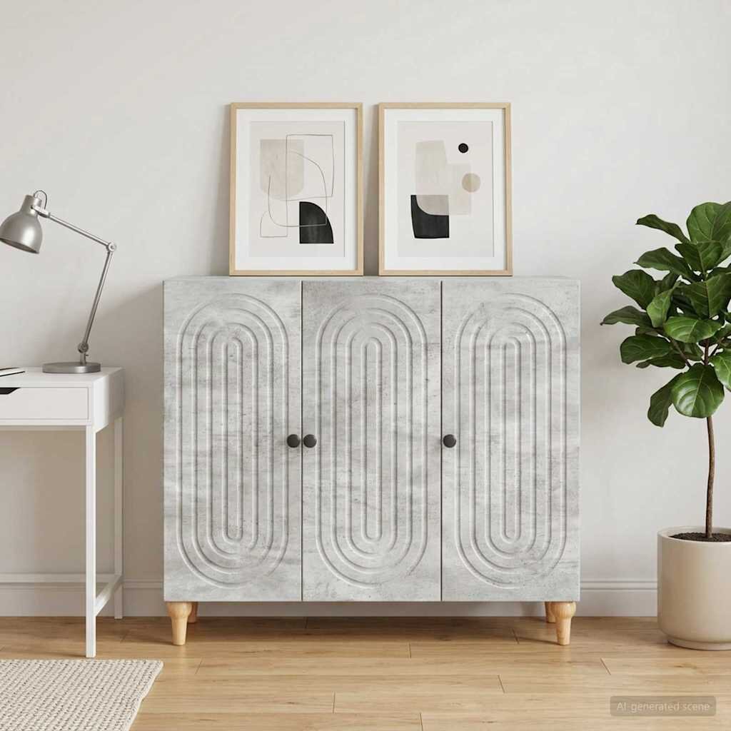 vidaXL Служебен шкаф Бетонно сиво 89 x 345 x 80 см