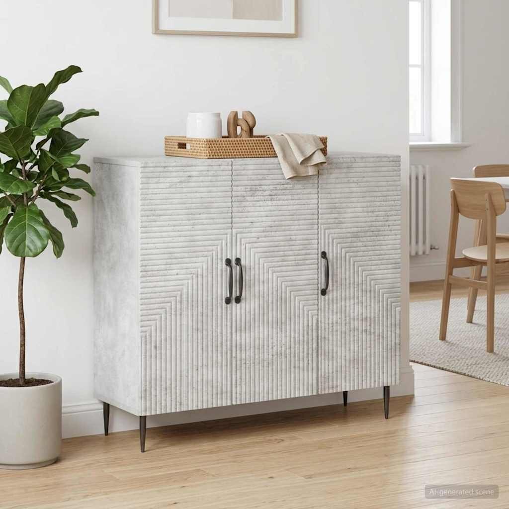 vidaXL Служебен шкаф Бетонно сиво 89 x 345 x 80 см