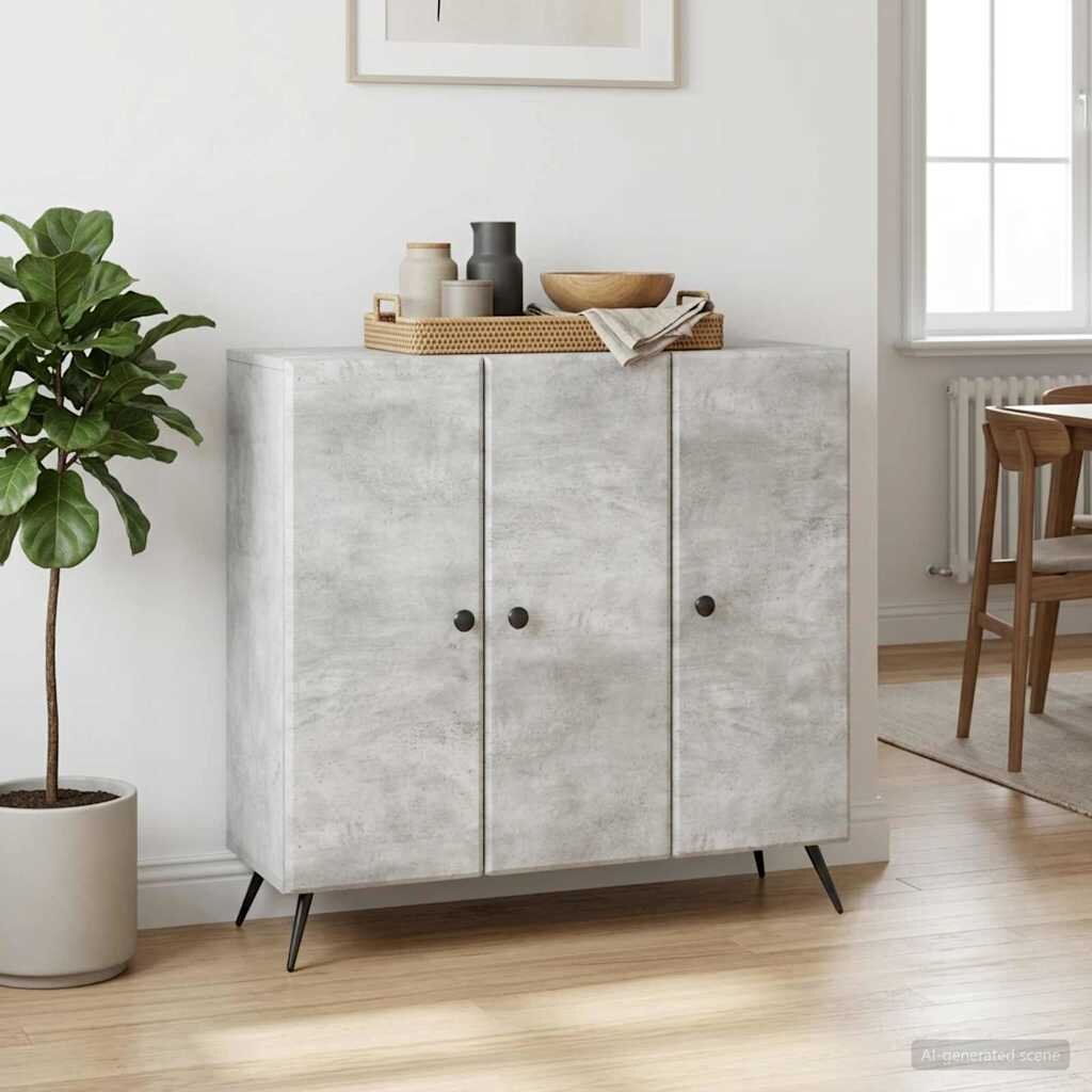 vidaXL Служебен шкаф Бетонно сиво 89 x 345 x 80 см