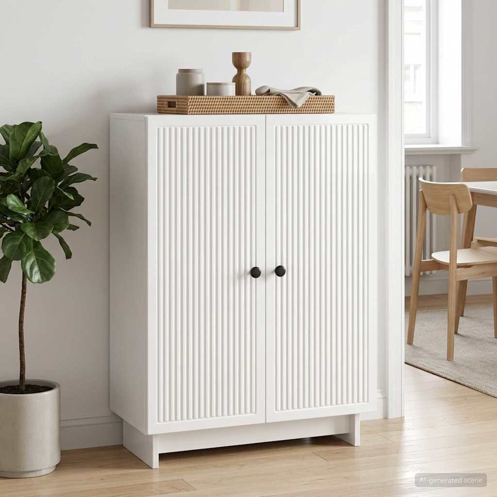 vidaXL Служебен шкаф Бял гланц 66 x 345 x 90 см Инженерна дървесина