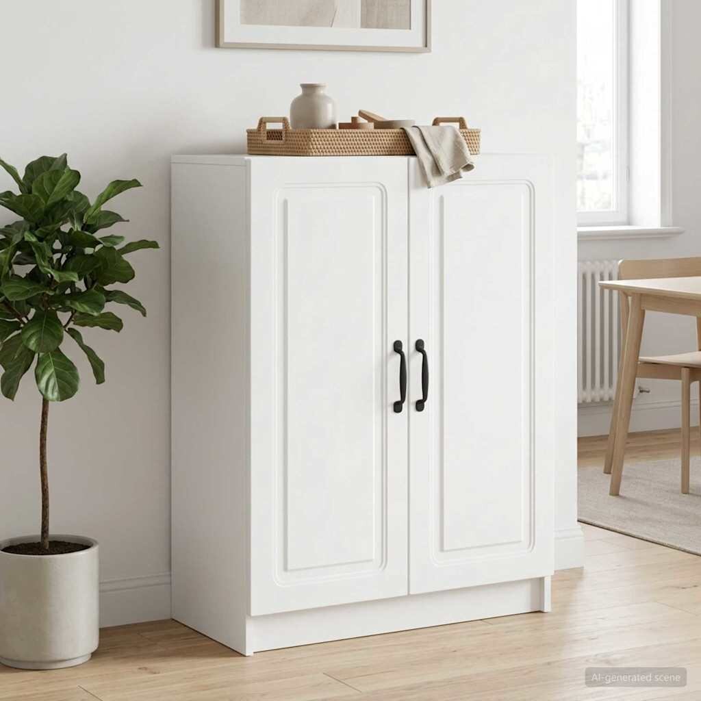 vidaXL Служебен шкаф Бяло 66 x 345 x 87 см Инженерна дървесина